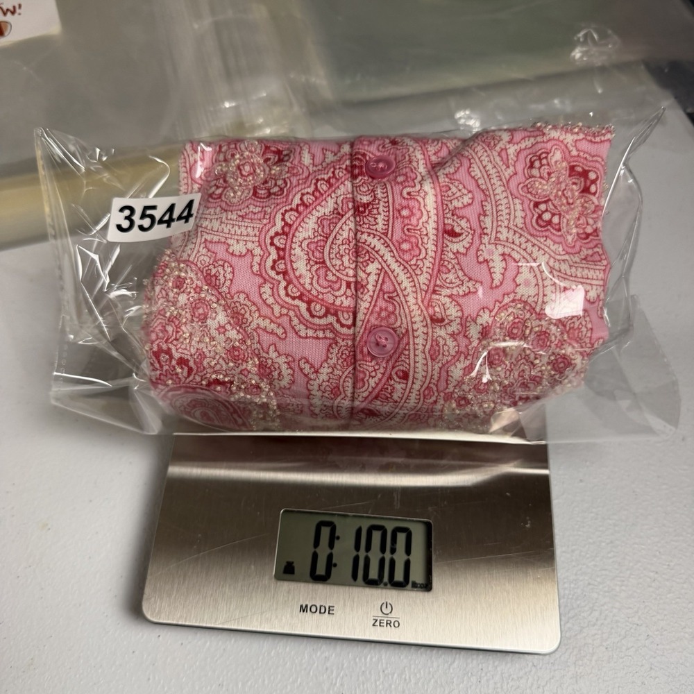 Talbots Cardigan Pink Paisley Beaded Soft Feminine Career Sparkly Dainty Size XL - Picture 12 of 12